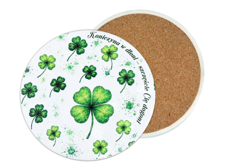 Koniczynka - Amulet szczęścia podkładka ceram/korkowa (CARMANI)