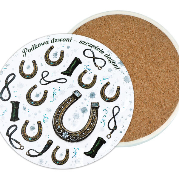 Podkowa - Amulet szczęścia podkładka ceram/korkowa (CARMANI)