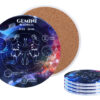 Kpl. 4 podkładek ceramicznych, okrągłe - Znaki zodiaku, Bliźnięta (CARMANI)