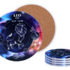 Kpl. 4 podkładek ceramicznych, okrągłe - Znaki zodiaku, Lew (CARMANI)