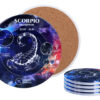 Kpl. 4 podkładek ceramicznych, okrągłe - Znaki zodiaku, Skorpion (CARMANI)