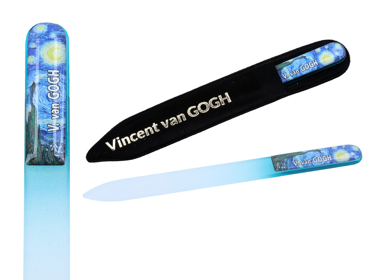 Szklany pilniczek do paznokci - V. van Gogh, Gwiaździsta noc (CARMANI)