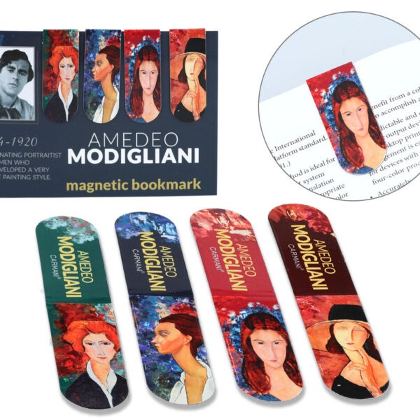 Kpl. 4 zakładek magnetycznych - A. Modigliani (CARMANI)