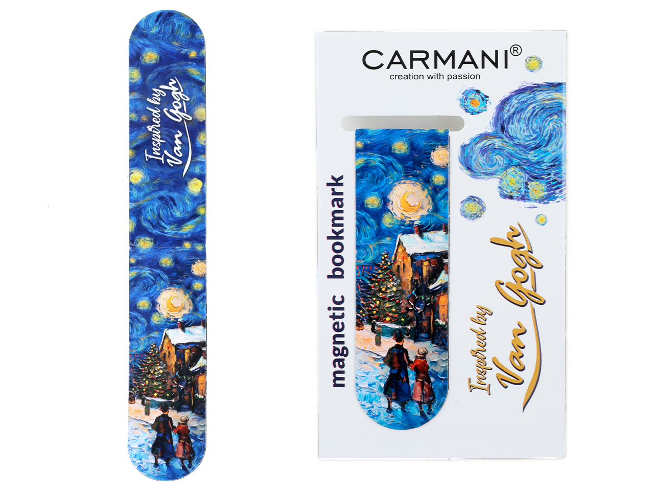 Zakładka magnetyczna - inspirowany malarstwem van Gogha, Świąteczna Noc pod gwiazdami (CARMANI)