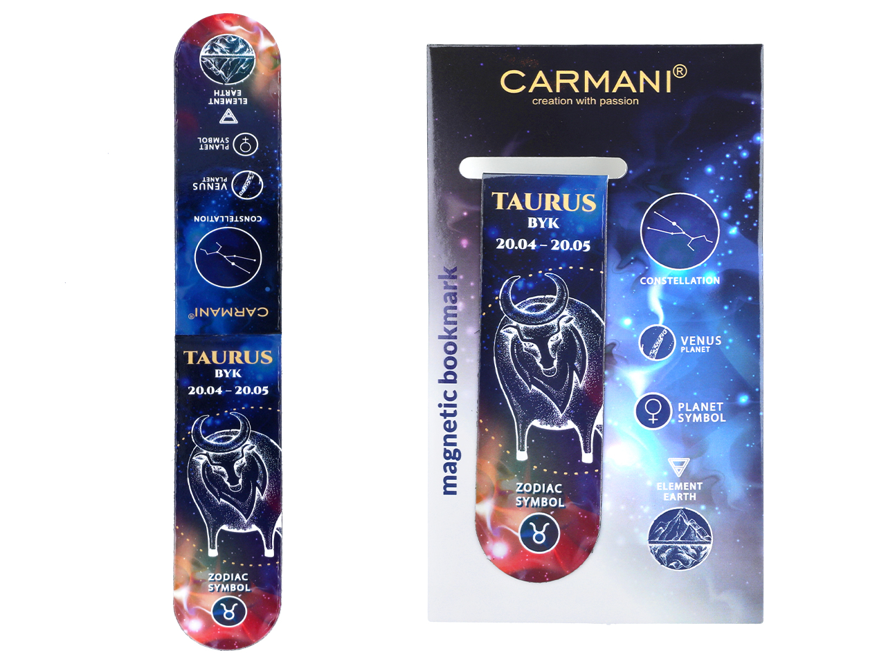 Zakładka magnetyczna - Znaki zodiaku, Byk (CARMANI)