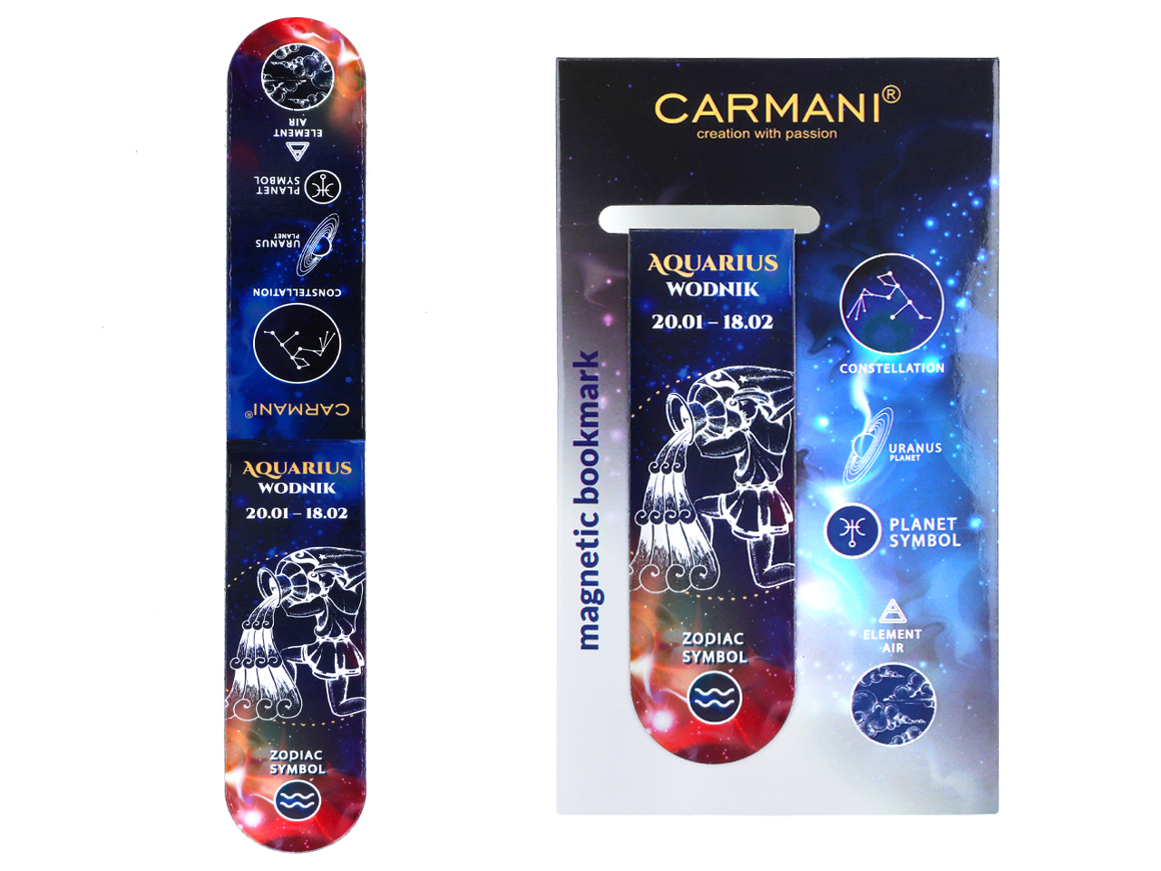 Zakładka magnetyczna - Znaki zodiaku, Wodnik (CARMANI)