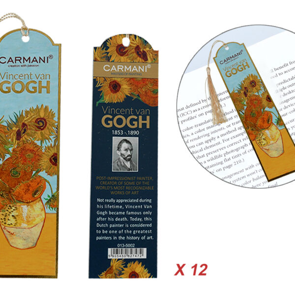 Kpl. 12 zakładek do książki - V. van Gogh, Słoneczniki (CARMANI)