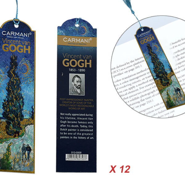 Kpl. 12 zakładek do książki - V. van Gogh, Droga z cyprysami (CARMANI)