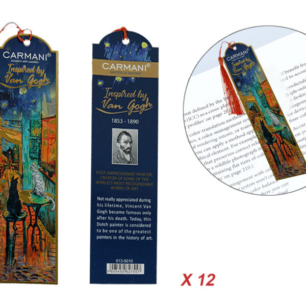 Kpl. 12 zakładek do książki - Inspirowana malarstwem V. van Gogh (CARMANI)
