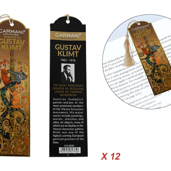 Kpl. 12 zakładek do książki - Inspirowana malarstwem G. Klimt (CARMANI)