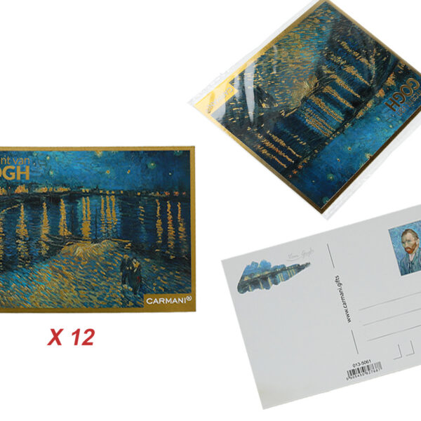 Kpl. 12 pocztówek - V. van Gogh, Gwiaździsta Noc nad Rodanem (CARMANI)