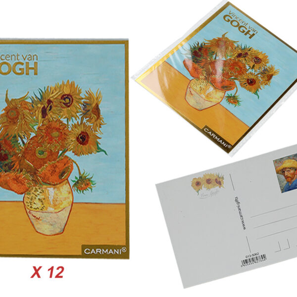 Kpl. 12 pocztówek - V. van Gogh, Słoneczniki (CARMANI)