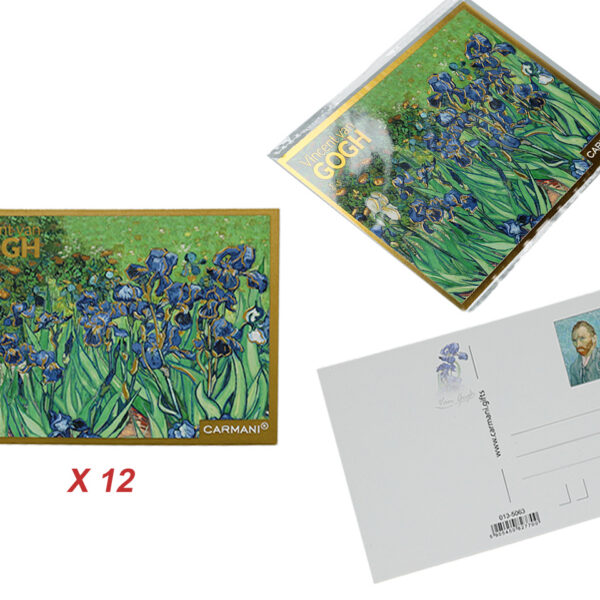 Kpl. 12 pocztówek - V. van Gogh, Irysy (CARMANI)