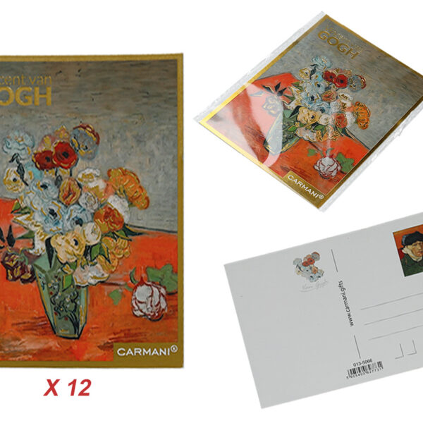 Kpl. 12 pocztówek - V. van Gogh, Róże i zawilce (CARMANI)