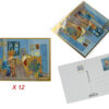 Kpl. 12 pocztówek - V. van Gogh, Pokój w Arles (CARMANI)