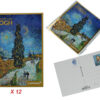 Kpl. 12 pocztówek - V. van Gogh, Droga z cyprysami (CARMANI)