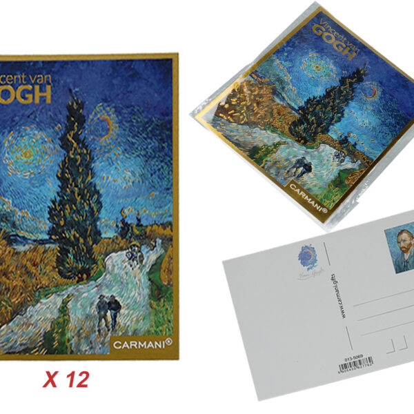 Kpl. 12 pocztówek - V. van Gogh, Droga z cyprysami (CARMANI)