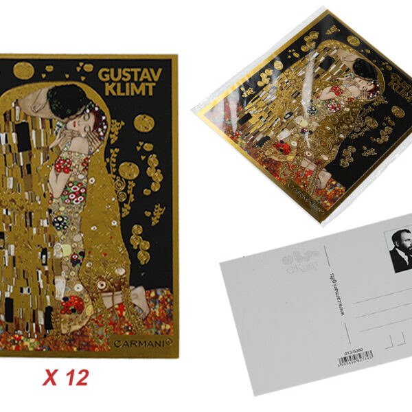 Kpl. 12 pocztówek - G. Klimt, Pocałunek (CARMANI)