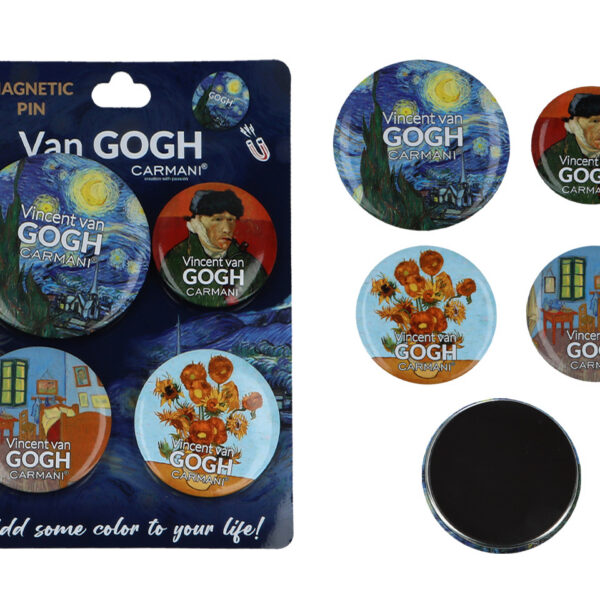 Kpl. 4 przypinek magnetycznych - V. van Gogh (CARMANI)
