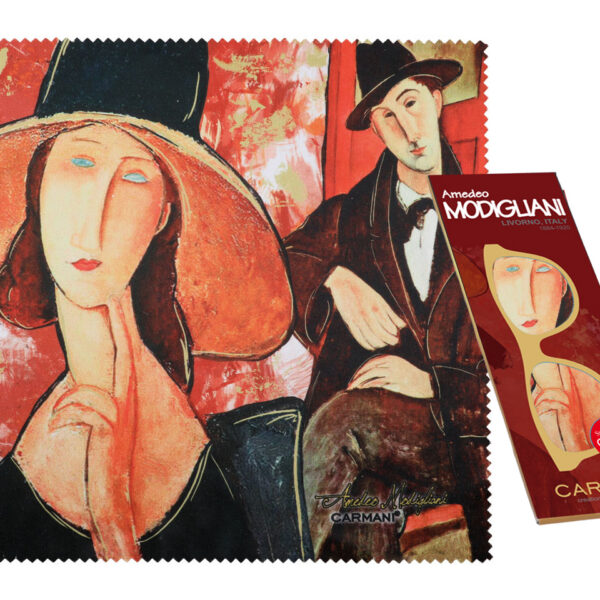 Ściereczka do okularów - A. Modigliani, Kobieta w kapeluszu i Mario Varvogli (CARMANI)