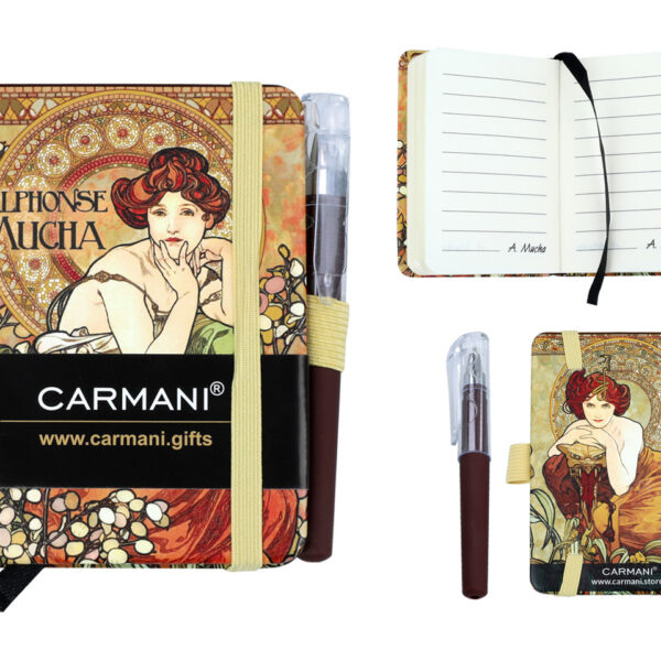Notes A7 - A. Mucha, Kamienie szlachetne Topaz i Szmaragd (CARMANI)