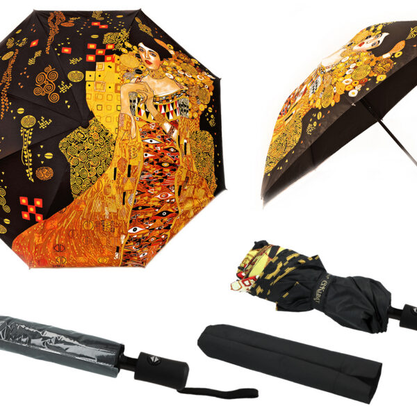 Parasol automatyczny, składany - G. Klimt, Adela (dekoracja na wierzchu) (CARMANI)