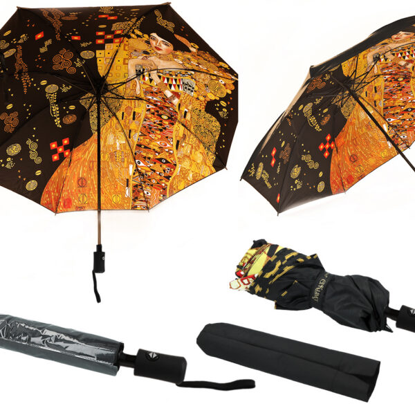 Parasol automatyczny, składany - G. Klimt, Adela (dekoracja pod spodem) (CARMANI)