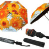 Parasol automatyczny, składany - V. van Gogh, Słoneczniki (dekoracja na wierzchu) (CARMANI)