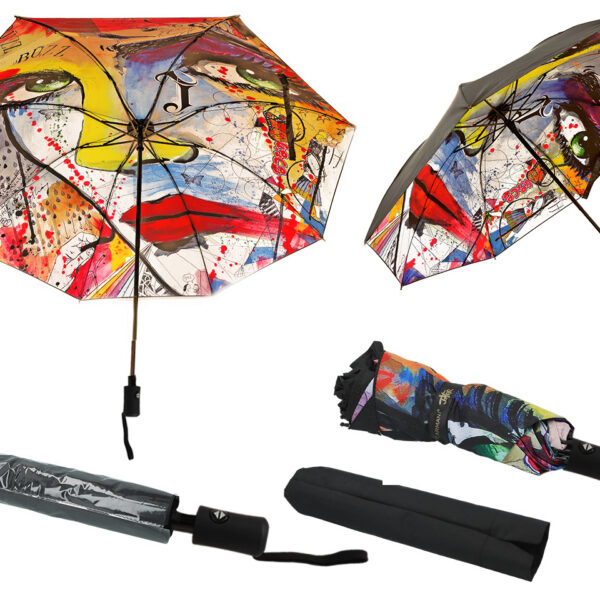 Parasol automat, składany - L. Jover (dekoracja pod spodem) (CARMANI)