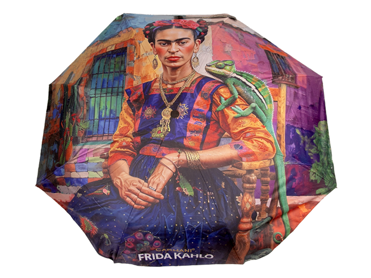 Parasol automat, składany - F. Kahlo (dekoracja na wierzchu) (CARMANI) - obrazek 2