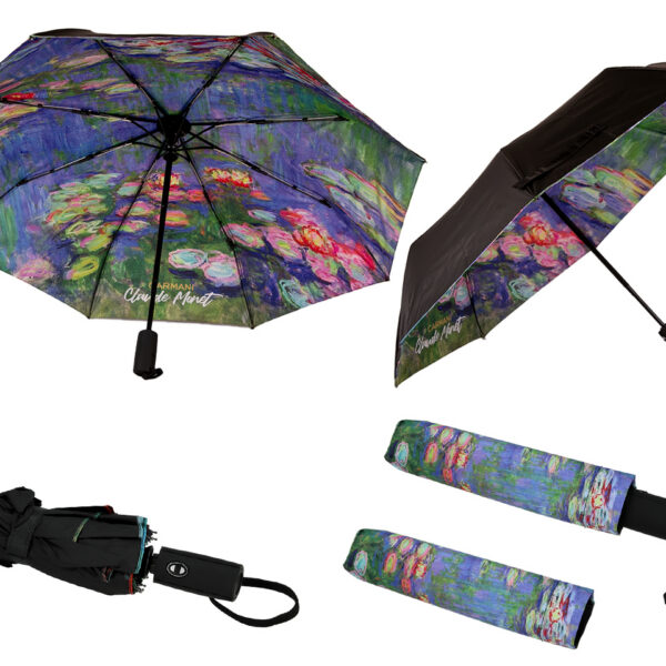 Parasol automat, składany - C. Monet, Lilie wodne (pod spodem) (CARMANI)