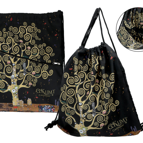 Worek na plecy z kieszenią w tubie - G. Klimt, Drzewo życia (CARMANI)