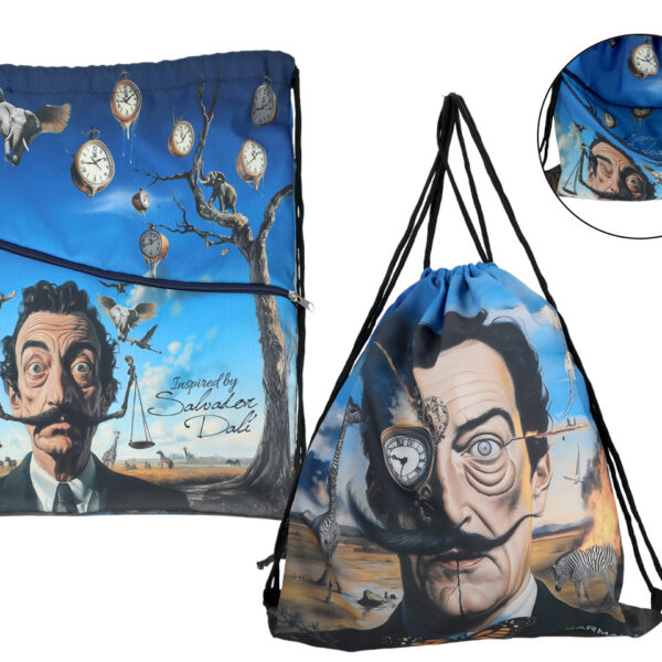 Worek na plecy z kieszenią w tubie - inspirowany malarstwem S. Dali (CARMANI)