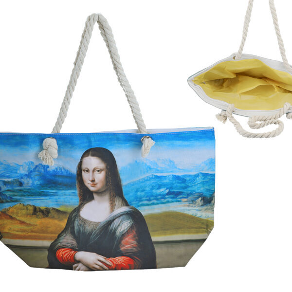 Torba z uszami ze sznurka - L. Da Vinci, Mona Lisa