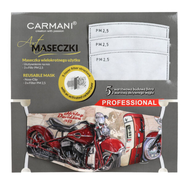 Maseczka ochronna z filtrem - Motocykl (CARMANI)