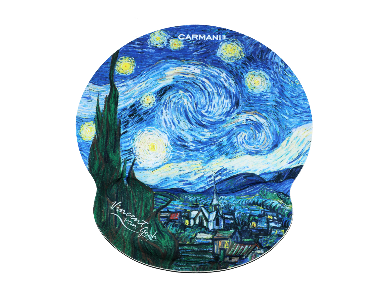 Podkładka pod mysz komputerową z poduszką na nadgarstek - V. van Gogh, Gwiaździsta Noc (CARMANI) - obrazek 2