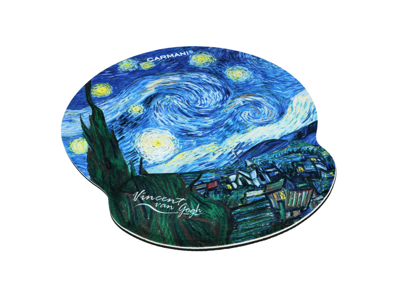 Podkładka pod mysz komputerową z poduszką na nadgarstek - V. van Gogh, Gwiaździsta Noc (CARMANI) - obrazek 3