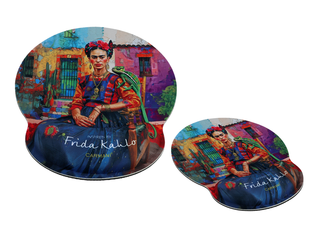 Podkładka pod mysz komputerową z poduszką na nadgarstek - inspirowana malarstwem F. Kahlo (CARMANI)