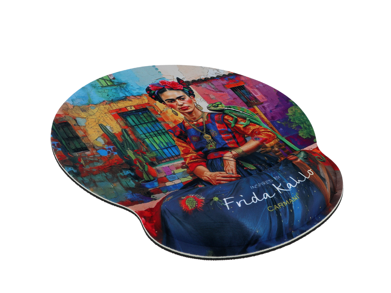 Podkładka pod mysz komputerową z poduszką na nadgarstek - inspirowana malarstwem F. Kahlo (CARMANI) - obrazek 3
