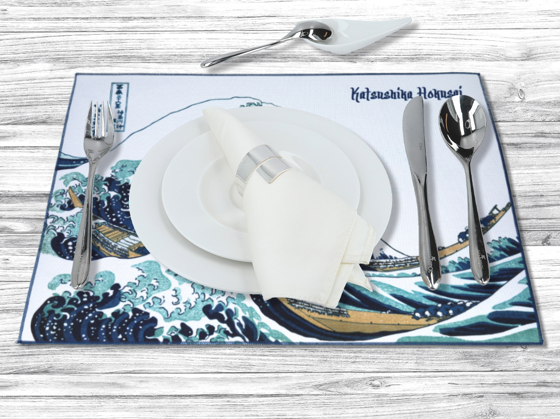 Podkładka na stół - Hokusai Katsushika, Wielka fala w Kanagawie (CARMANI) - obrazek 2