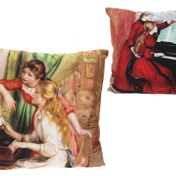 Poduszka z wypełnieniem/suwak - A. Renoir, Lekcja gry na pianinie (CARMANI)