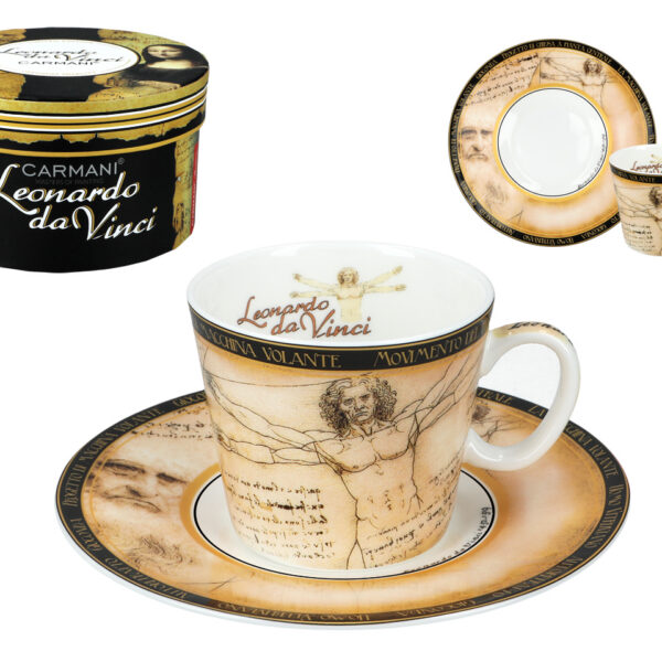 Filiżanka espresso - L. da Vinci, Człowiek Witruwiański (CARMANI)