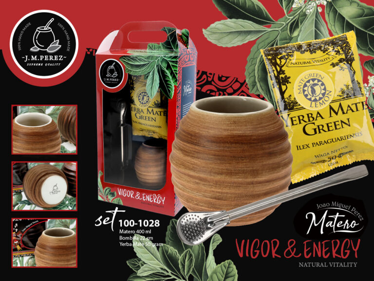 Zestaw do Yerby - Naczynie Ceramiczne (brązowe) + bombilla + Yerba Mate Green 50g