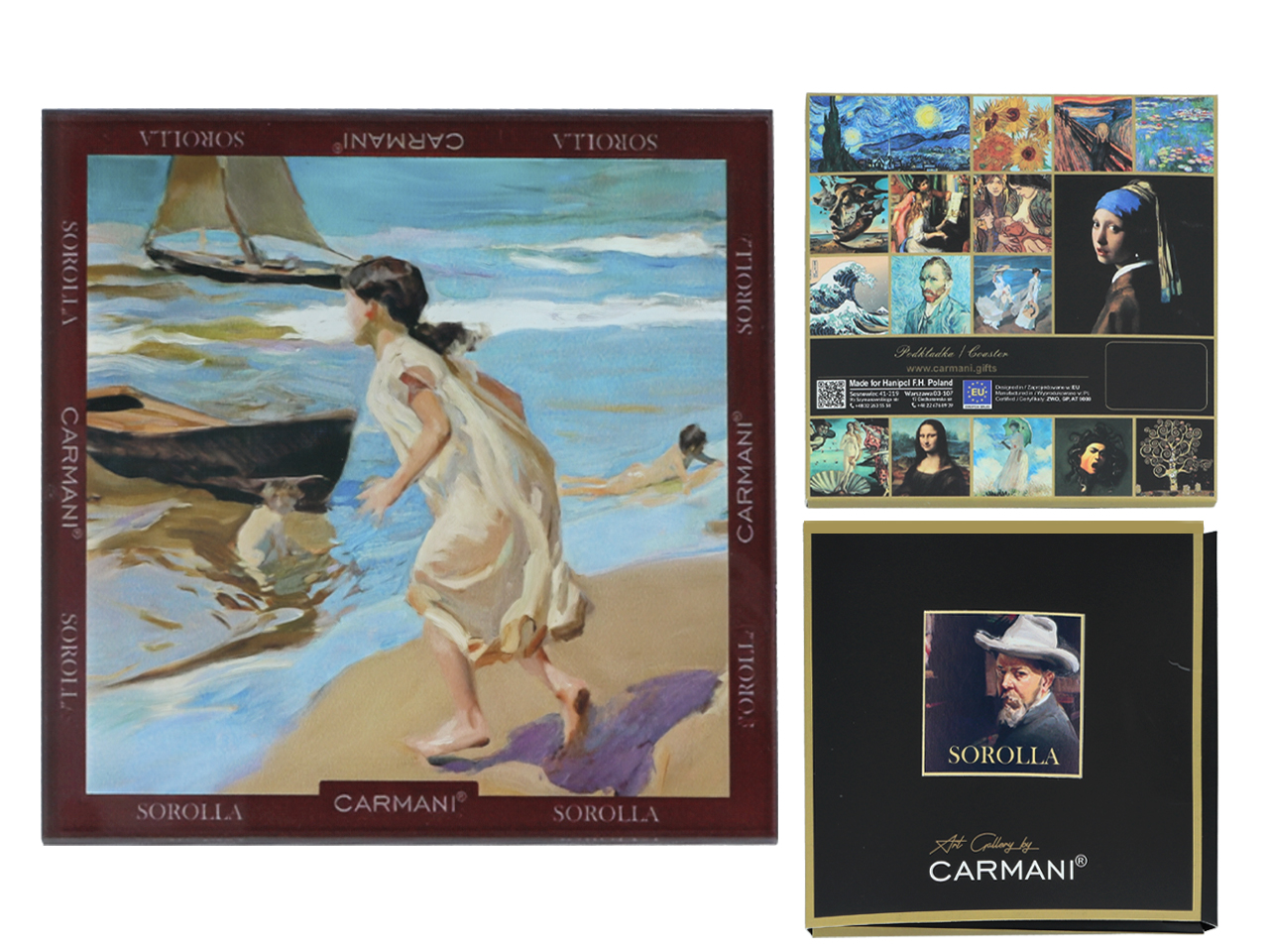 Podkładka szklana - J. Sorolla, Dziewczynka wchodzi do morza (CARMANI)