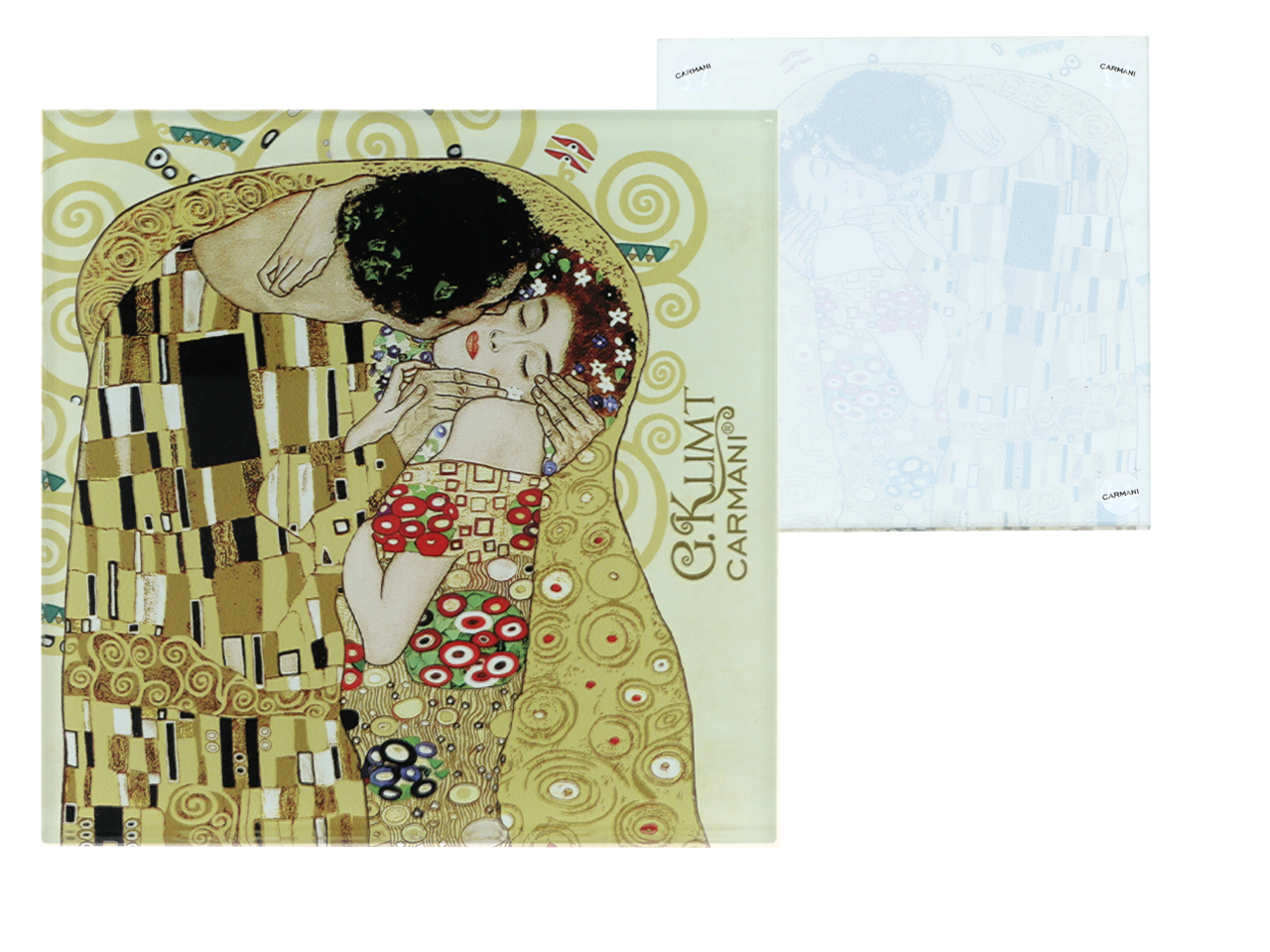 Podkładka szklana - G. Klimt, Pocałunek, kremowe tło (CARMANI) - obrazek 2