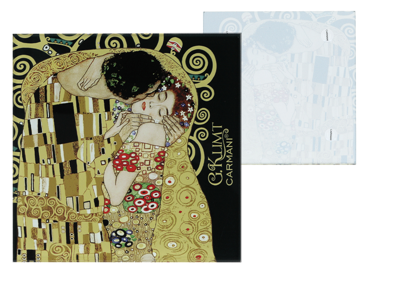 Podkładka szklana - G. Klimt, Pocałunek, czarne tło (CARMANI) - obrazek 2