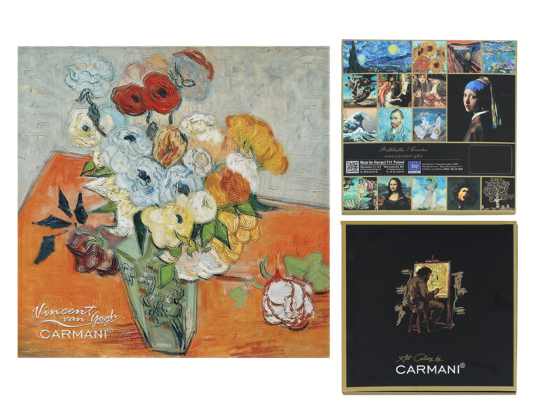 Podkładka szklana - V. van Gogh, Róże i zawilce (CARMANI)