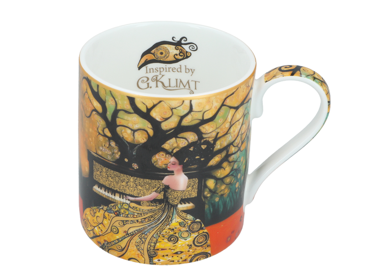 Kubek - Inspirowany malarstwem G. Klimt, Kobieta przy fortepianie (CARMANI) - obrazek 3