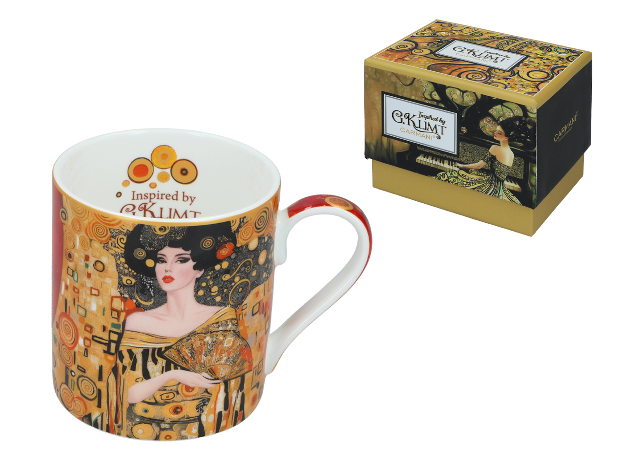 Kubek - Inspirowany malarstwem G. Klimt, Kobieta z wachlarzem (CARMANI)