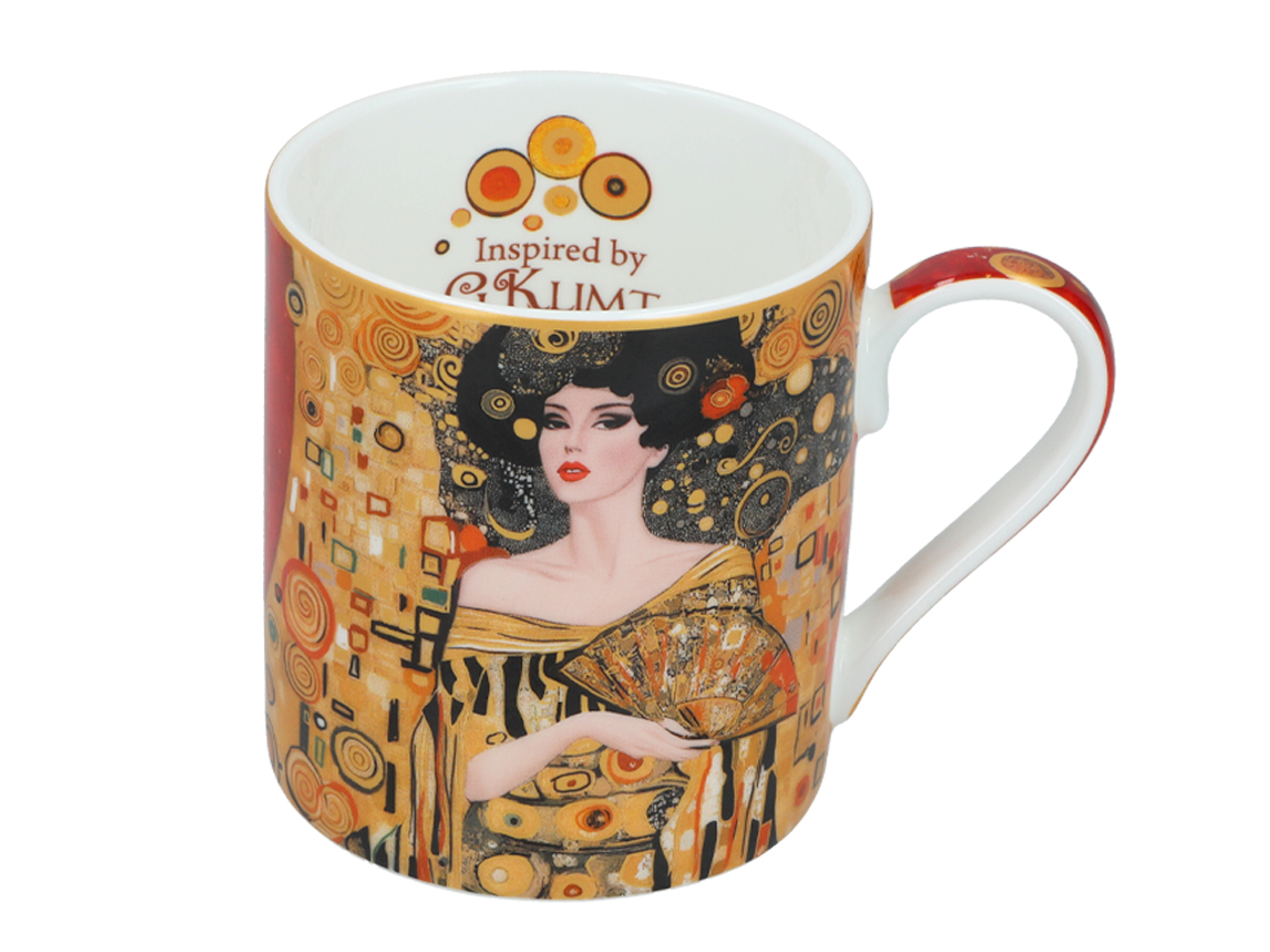 Kubek - Inspirowany malarstwem G. Klimt, Kobieta z wachlarzem (CARMANI) - obrazek 3